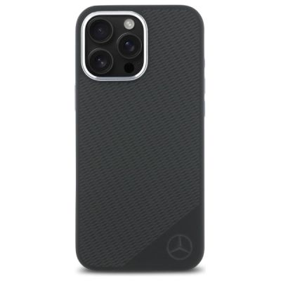 3. Mercedes MEHMP16L23SUGDK iPhone 16 Pro    6.3" czarny/black hardcase Silicone Tonal Logo Wood Pattern MagSafe