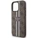 6. Etui Guess 4G Printed Stripes MagSafe na iPhone 16 Pro Max - brązowe