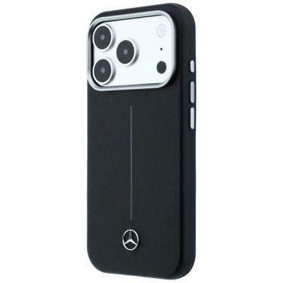 2. Etui Mercedes Leather Semi Wrap Iconic Line MagSafe na iPhone 17 Pro Max - czarne