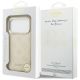 8. Etui Guess Peony Hot Stamp Script MagSafe na iPhone 17 Pro - beżowe