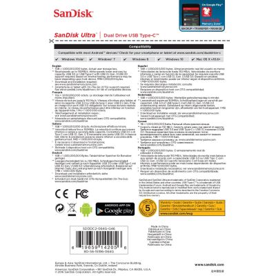 9. Pendrive SanDisk SDDDC2-064G-G46 (64GB; USB 3.1, USB-C; kolor czarny)