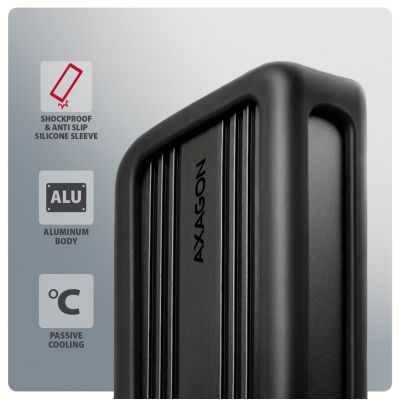 12. Axagon EEM2-40G obudowa do dysków twardych Obudowa SSD Czarny M.2