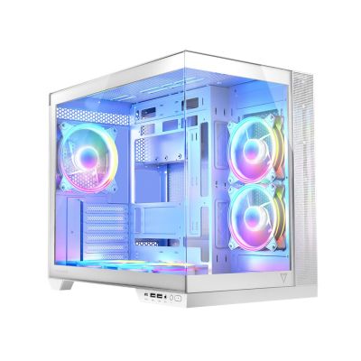 16. MODECOM OBUDOWA VOLCNO PANORAMA APEX ARGB 5F MIDI WHITE
