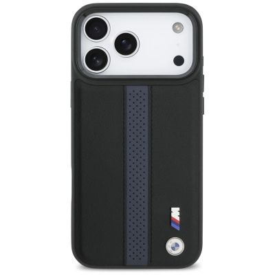 3. Etui BMW M Perforated Stripe Logo MagSafe na iPhone 17 Pro Max - niebieskie