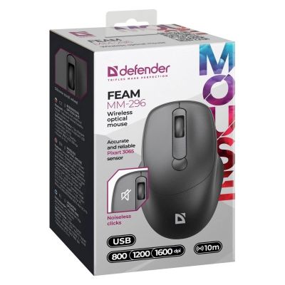 3. DEFENDER MYSZ FEAM MM-296 RF SILENT CZARNA
