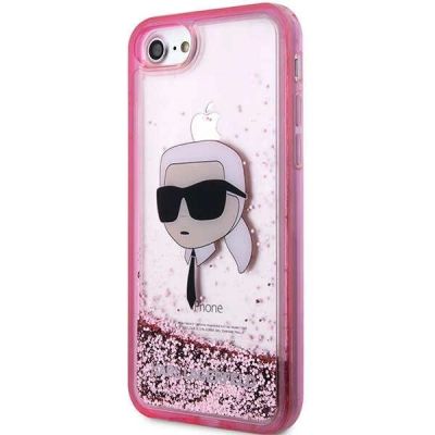 2. Etui Karl Lagerfeld Glitter Karl's Head na iPhone 7 / 8 / SE 2020 / SE 2022 - różowe