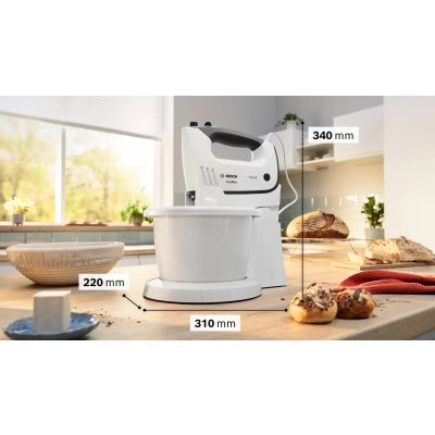 13. Mikser z misą Bosch ErgoMixx MFQ37490 (750W; biały)