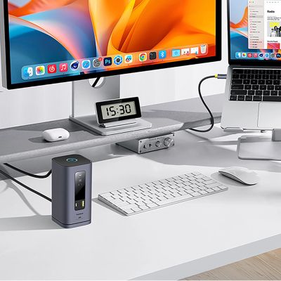 11. Stacja dokująca Baseus Spacemate hub USB-C 11w1 3xHDMI 4K 60Hz + 2xUSB-A (10Gb/s) + 1xUSB-C (10Gb/s) + RJ45 + 2xUSB-A (480Mb/s) + 1xUSB-C (PD) + 1xMinijack 3,5mm - szara