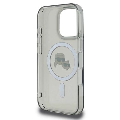 7. Etui Karl Lagerfeld IML Metal Karl&Choupette Head MagSafe na iPhone 16 Pro Max - czarne