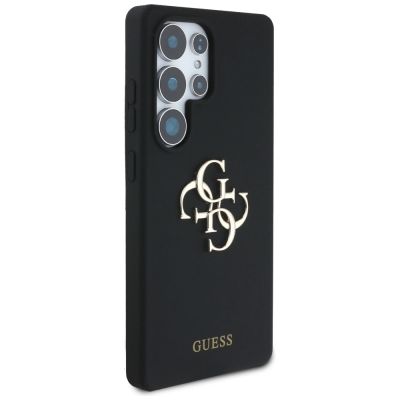 4. Etui Guess Silicone Big 4G Logo Bottom Script na Samsung Galaxy S25 Ultra - czarne