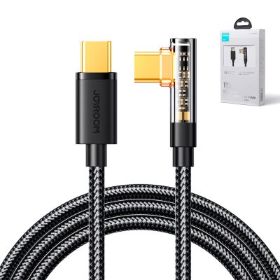 3. Kabel Joyroom Gaming Cable S-CC100A6 USB-C (kątowy) / USB-C (prosty) 100W 1.2m - czarny