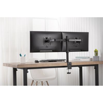 2. DIGITUS UCHWYT BIURKOWY PODWÓJNY Z ZACISKIEM 2XLCD MAX. 32" MAX. OBCIĄŻENIE 2X 8KG UCHYLNO-OBROTOWY CZARNY DA-90400