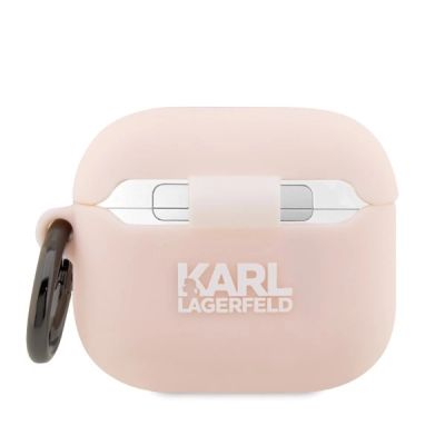 2. Etui Karl Lagerfeld Silicone Karl Head 3D na AirPods 3 - różowe
