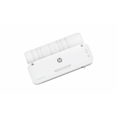 9. HP Laminator ONELAM 400 A3, na zimno/gorąco, zintegrowany trymer, zaokrąglacz rogów, prędkość 40cm/min + 15 folii: 3xA4, 4xA5, 4xA6, 4xB-CARD, biały