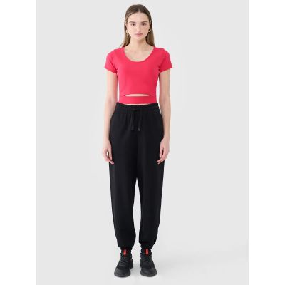 4. T-shirt crop top gładki damski 4F 4FRSS25TTSHF2695-54S
