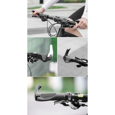 8. Zestaw uchwytów rowerowych Rockbros BT1007W z rogami - biały