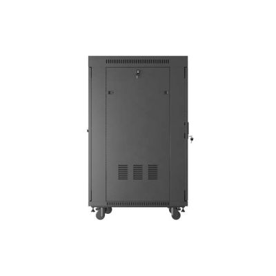 10. LANBERG SZAFA INSTALACYJNA RACK STOJĄCA 19" 24U 600X800 CZARNA DRZWI PRZESZKLONE LCD (FLAT PACK) V2