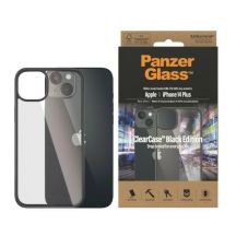 Etui PanzerGlass ClearCase antybakteryjne na iPhone 14 Plus / 15 Plus - przezroczysto-czarne