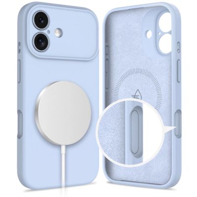 2. Etui Tech-Protect Silicone MagSafe na iPhone 17 - niebieskie