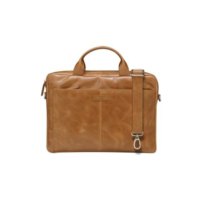 6. Torba skórzana dbramante1928 Amalienborg z paskiem na ramię oraz kieszenią na laptop 15" (tan)