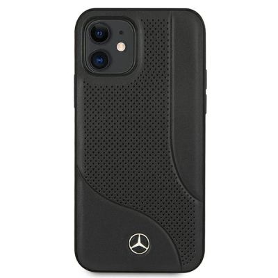 3. Etui Mercedes Leather Perforated Area na iPhone 12 mini - czarne