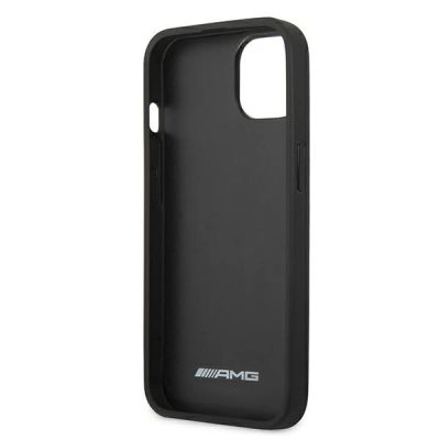 7. Etui AMG Leather Debossed Lines na iPhone 13 mini - czarne