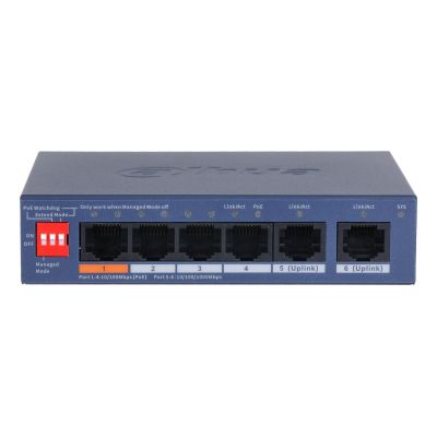 2. Dahua Technology CS4006-4ET2GT-60 przełącznik sieciowy Zarządzany L2 Gigabit Ethernet (10/100/1000) Obsługa PoE Niebieski