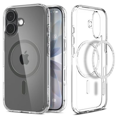 4. Etui Spigen Ultra Hybrid MagSafe na iPhone 17 - przezroczysto-szare