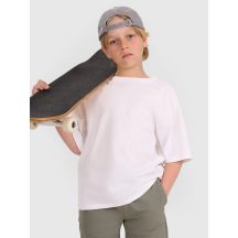 T-shirt oversize gładki chłopięcy 4F 4FJWAW25TTSHM2411-10S