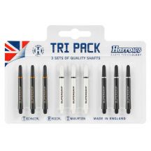Shafty Harrows TRI PACK Supergrip 3x3 czarne,białe