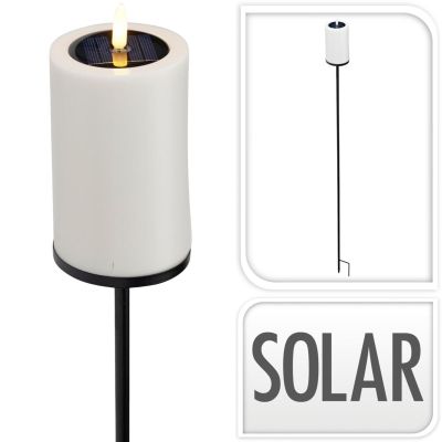 LAMPA ŚWIECA SOLARNA POCHODNIA LED