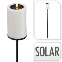 LAMPA ŚWIECA SOLARNA POCHODNIA LED