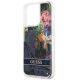 6. Etui Guess Flower Liquid Glitter na iPhone 13 Pro / iPhone 13 - niebieskie