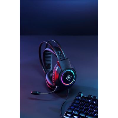 11. Deltaco Gaming GAM-168 słuchawki/zestaw słuchawkowy Przewodowa Opaska na głowę USB Typu-A Czarny
