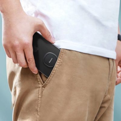 10. Baseus ultracienki samoprzylepny uchwyt ring podstawka do telefonu srebrny (SUYB-0S)