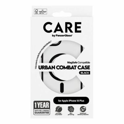 4. Etui CARE by PanzerGlass Urban Combat Case MagSafe na iPhone 15 Plus - czarne
