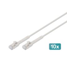 Digitus Kabel krosowy kątowy CAT 6A F-FTP, miedź, 0,5 m, szary, 10 szt.