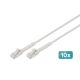 Digitus Kabel krosowy kątowy CAT 6A F-FTP, miedź, 0,5 m, szary, 10 szt.