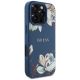 4. Etui Guess Grained Printed Flower Pattern MagSafe do iPhone 16 Pro niebieski