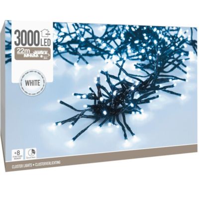 2. LAMPKI CHOINKOWE ŁAŃCUCH ŚWIETLNY 3000 LED TIMER ZIMNY BIAŁY