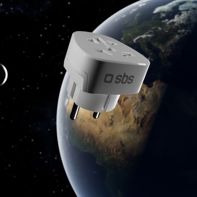 8. Adapter podróżny SBS Shucko/EU - uniwersalny - biały