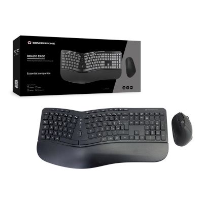 5. CONCEPTRONIC Klawiatura+Mysz Bezprzewodowa ERGO Layout IT