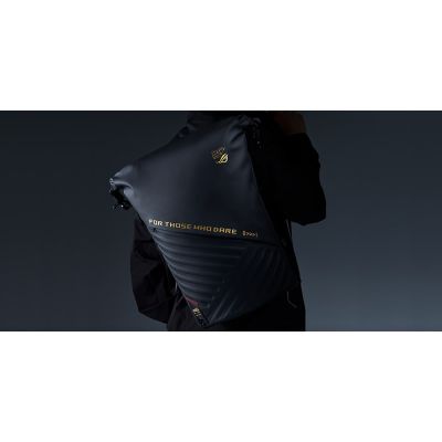 5. ASUS ROG SLASH Backpack Edition 20 plecak Plecak rolowany Czarny Poliester, Skóra woskowana (Pull Up)