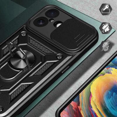 4. Etui Hybrid Armor Camshield na iPhone 17 pancerne z podstawką i osłoną aparatu - czarne