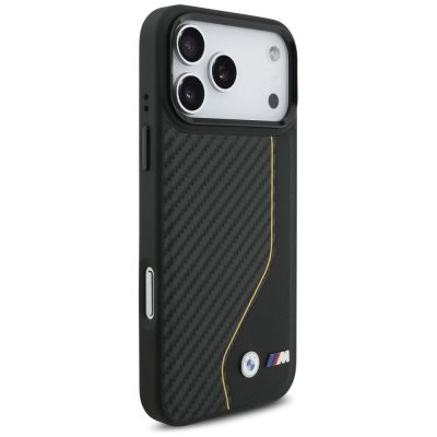 4. Etui BMW M Carbon Line & Logo MagSafe na iPhone 17 Pro Max - żółte