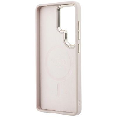 7. Etui Guess 4G Embossed Ring MagSafe na Samsung Galaxy S26 Ultra - różowe