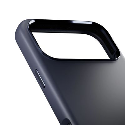 4. Etui silikonowe Puro Icon Mag Pro Liquid Silicone na iPhone 17 Pro Max kompatybilne z MagSafe, z ochroną aparatu i aluminiowymi przyciskami - ciemnoniebieskie