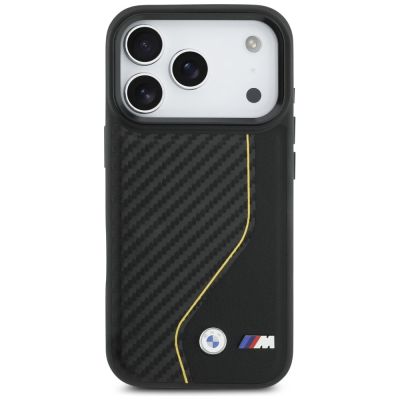 3. Etui BMW M Carbon Line & Logo MagSafe na iPhone 17 Pro - żółte
