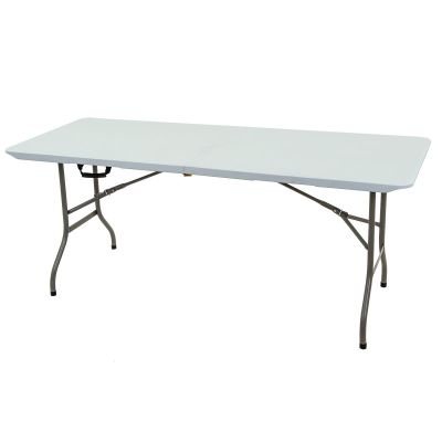 15. STÓŁ CATERINGOWY SKŁADANY W WALIZKĘ 180x70CM MAX.100KG BIAŁY