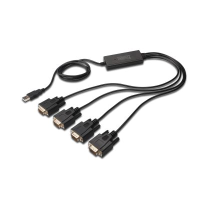 6. Adapter DIGITUS DA-70159 (USB M - 4x RS-232 M; 1,5m; kolor czarny)